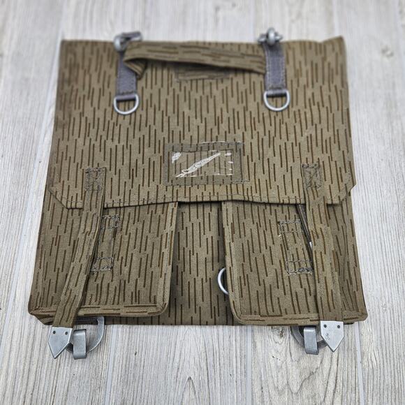 Vintage East German NVA Rain Camo Rucksack Backpack Military Strichtarn DDR 1987 - Picture 6 of 9